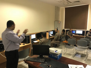 Jamoum University College Holds Practical Courses on Computers for Policemen in the Jamoum Governorate